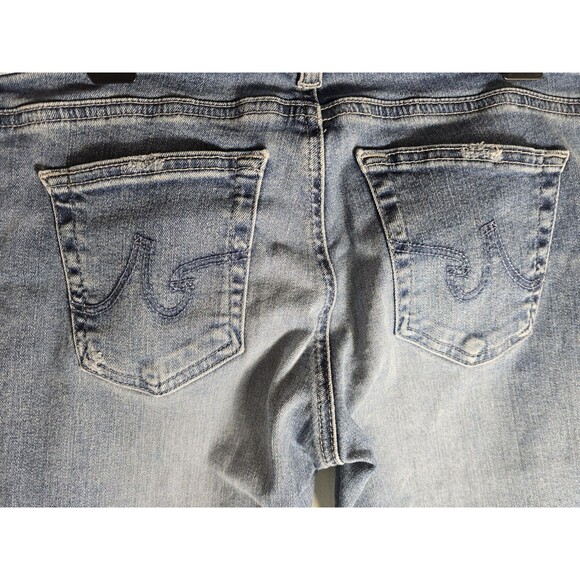 AG Adriano Goldschmied The Stilt Roll Up Jeans Sz 28 Distressed Raw Hem Mid Rise - Picture 6 of 13